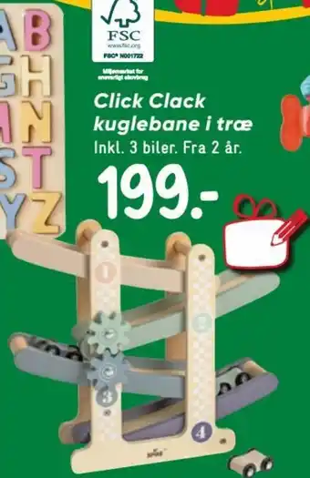 Bilka Click Clack kuglebane i træ tilbud