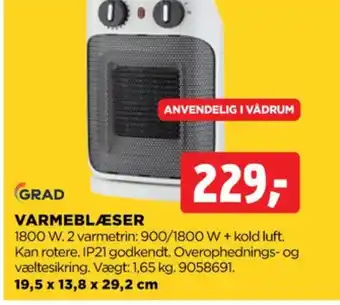 jem & fix Grad varmeblæser tilbud