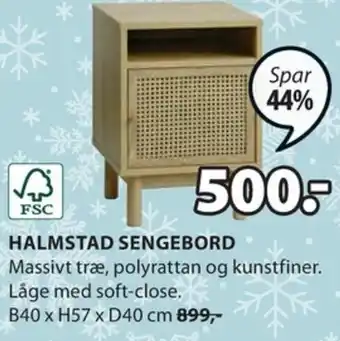 JYSK HALMSTAD SENGEBORD tilbud