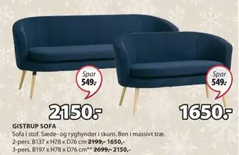 JYSK GISTRUP SOFA tilbud