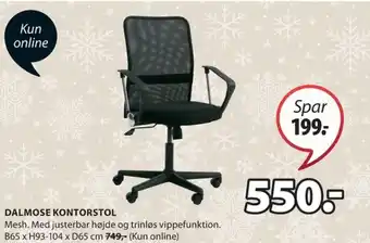 JYSK DALMOSE KONTORSTOL tilbud