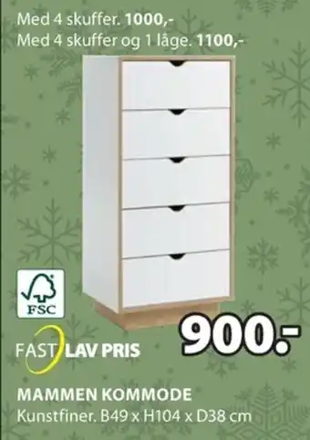 JYSK MAMMEN KOMMODE tilbud