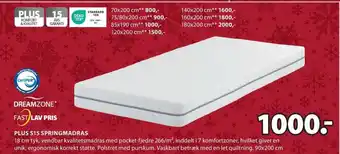 JYSK PLUS S15 SPRINGMADRAS tilbud