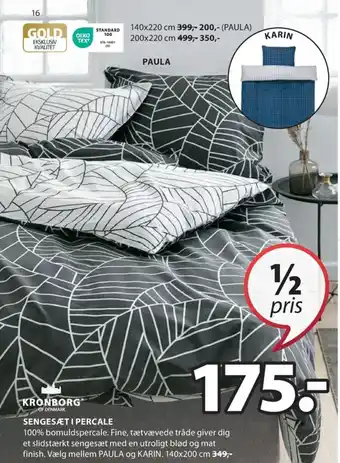 JYSK SENGESÆT I PERCALE tilbud