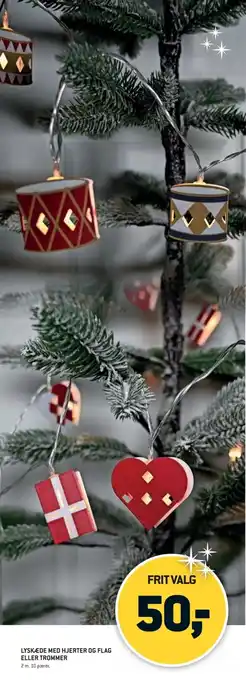 XL-BYG LYSKÆDE MED HJERTER OG FLAG ELLER TROMMER tilbud