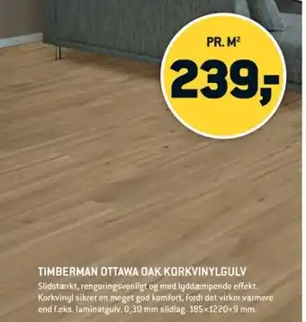 XL-BYG TIMBERMAN OTTAWA OAK KORKVINYLGULV tilbud