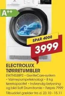 Punkt1 Electrolux tørretumbler tilbud