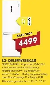 Punkt1 Lg kølefryseskab tilbud