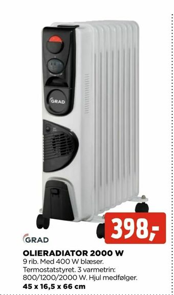 jem & fix Olieradiator 2000 w tilbud