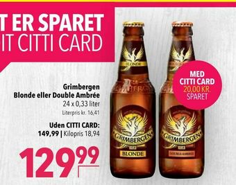 Citti Grimbergen Blonde eller Double Ambrée tilbud