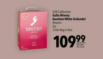 Citti Gallo Winery Barefoot White Zinfandel tilbud
