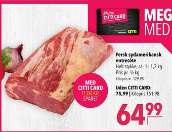 Citti Fersk sydamerikansk entrecôte tilbud