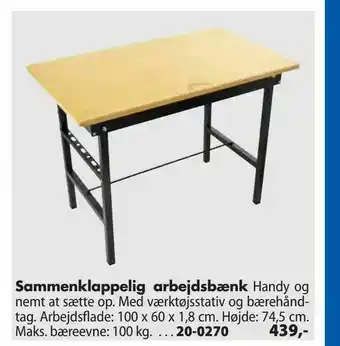 Biltema Sammenklappelig arbejdsbænk tilbud