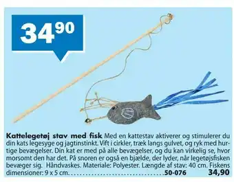 Kattelegetøj stav med fisk