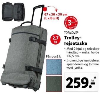 Lidl Topmove Trolley Rejsetaske tilbud