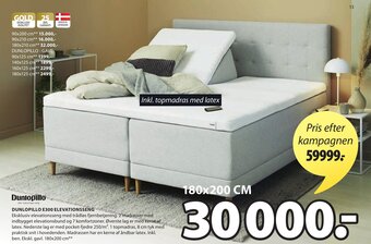 JYSK Dunlopillo E300 Elevationsseng tilbud