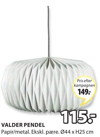 JYSK Valder Pendel tilbud