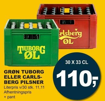 Let-Køb Grøn tuborg eller carlsberg pilsner tilbud