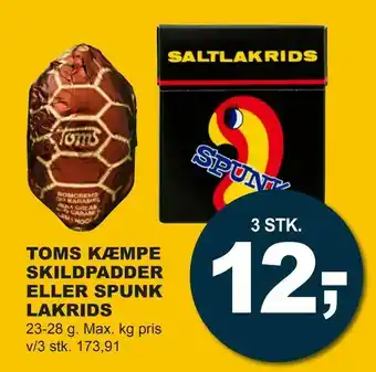 Let-Køb Toms kæmpe skildpadder eller spunk lakrids tilbud