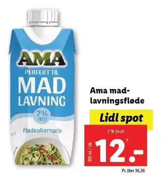 Ama mad-lavningsfløde Lidl spot