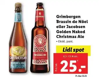 Lidl Grimbergen Brassin de Nöel eller Jacobsen Golden Naked Christmas Ale tilbud