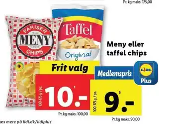 Lidl Meny eller taffel chips tilbud