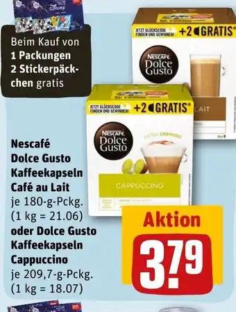 REWE DE Nescafé Dolce Gusto Kaffeekapseln Café au Lait tilbud
