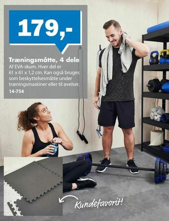 Træningsmåtte, 4 dele