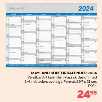 Bog & idé Mayland kontorkalender 2024 tilbud