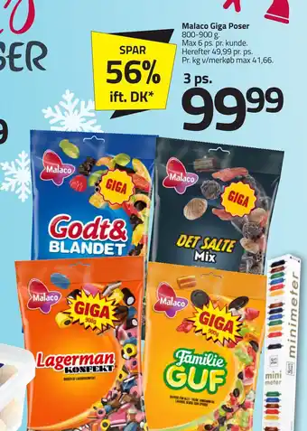 Fleggaard Malaco giga poser tilbud