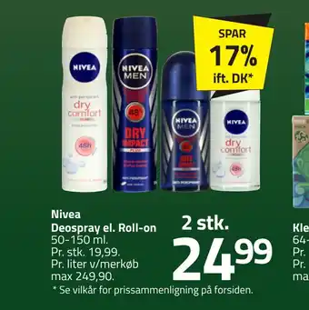 Fleggaard Nivea deospray el. roll-on tilbud