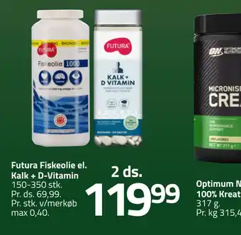 Fleggaard Futura fiskeolie el. kalk + d-vitamin tilbud
