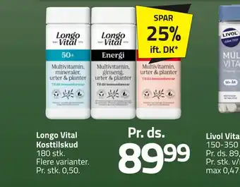 Fleggaard Longo vital kosttilskud tilbud