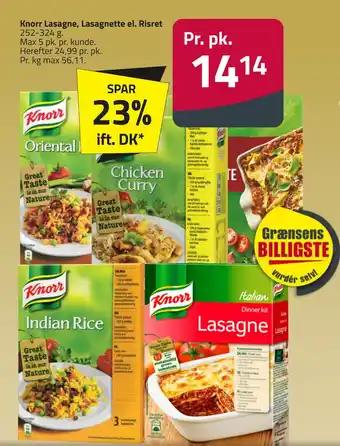 Fleggaard Knorr lasagne, lasagnette el. risret tilbud