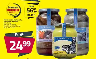 Fleggaard Fiskemandens marinerede, krydrede el. karrysild tilbud