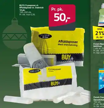 Fleggaard Buyit fryseposer el. affaldsposer m. snøreluk 10 pk tilbud