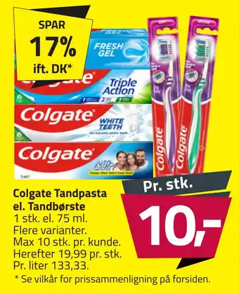 Fleggaard Colgate tandpasta el. tandbørste tilbud