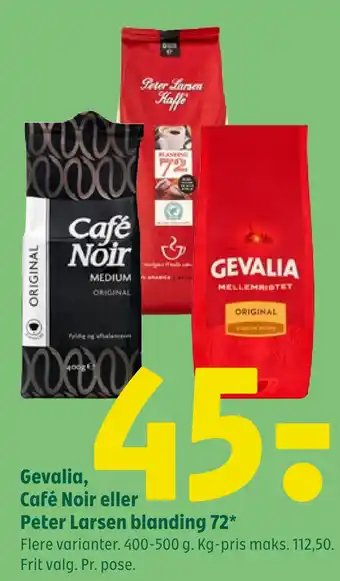Coop 365 Gevalia, café noir eller peter larsen blanding 72 tilbud