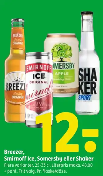 Coop 365 Breezer, smirnoff ice, somersby eller shaker tilbud