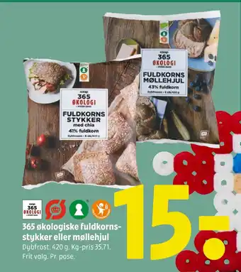 Coop 365 365 økologiske fuldkornsstykker eller møllehjul tilbud