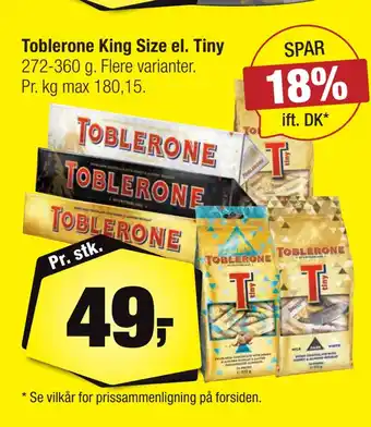 Calle Toblerone king size el. tiny tilbud