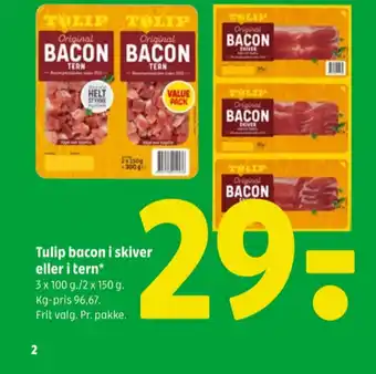 Coop 365 Tulip baconskiver tilbud