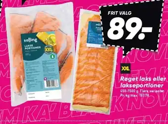 Bilka Xxl røget laks eller lakseportioner tilbud
