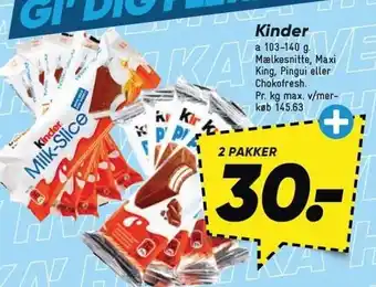 Bilka Kinder tilbud