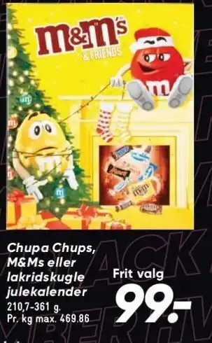 Bilka Chupa chups, m&ms eller lakridskugle julekalender tilbud