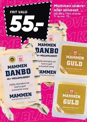 Bilka Mammen skære- eller skiveost tilbud