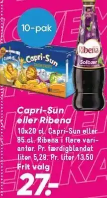 Bilka Capri-sun eller ribena tilbud