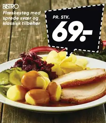 Bilka Bistro flæskesteg med sprøde svær og klassisk tilbehør tilbud