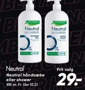 Bilka Neutral håndsæbe eller shower tilbud