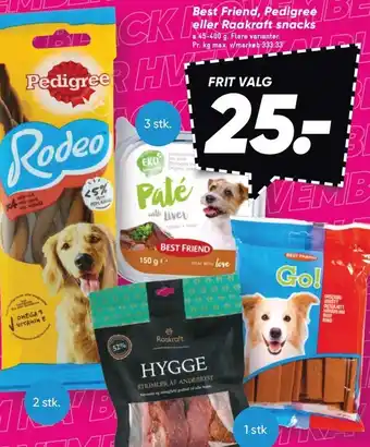 Bilka Best friend, pedigree eller raakraft snacks tilbud